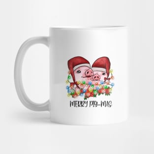 Vintage Merry Pig Mas Funny Christmas Mug